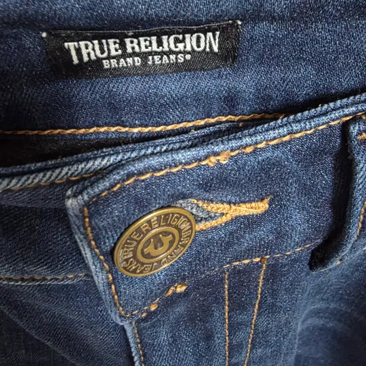 [BUNJANG] True Religion Slim Straight Dark Indigo Denim Jeans (Size 32) / [정품] 트루릴리전 신세계판 슬림 스트레이트 데님 (32사이즈)
