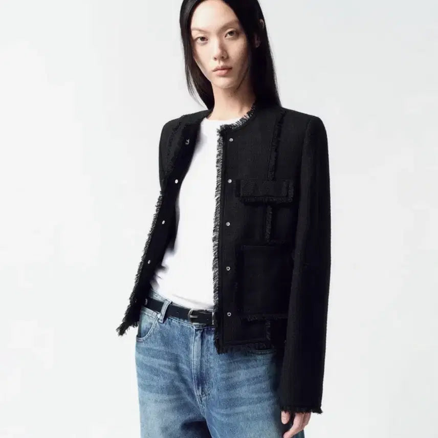 [BUNJANG] Insilence Woman Studded Tweed Jacket Black / 인사일런스우먼 스터드 트위드 자켓 BLACK S