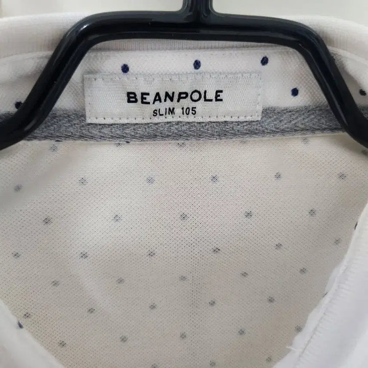 [BUNJANG] Beanpole White Minimie Dot Slim Collar Short Sleeve T-Shirt XL / (105)빈폴 화이트 미니미 도트 슬림 카라 반팔 티셔츠