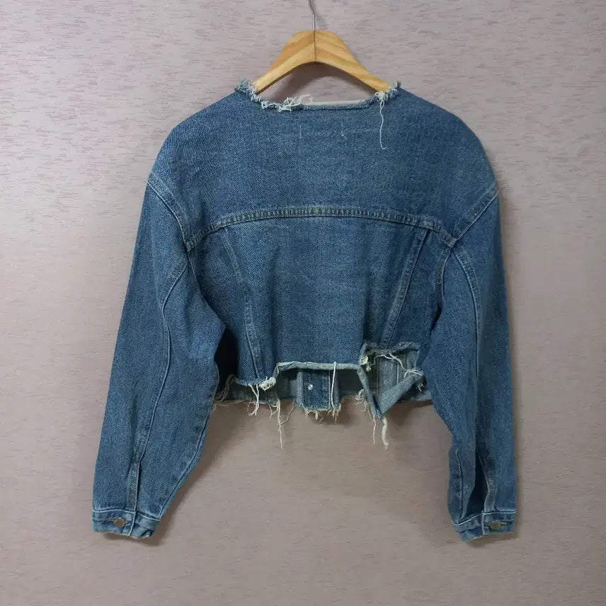 [BUNJANG] Blue Vintage Washed Short Denim Jacket Women&