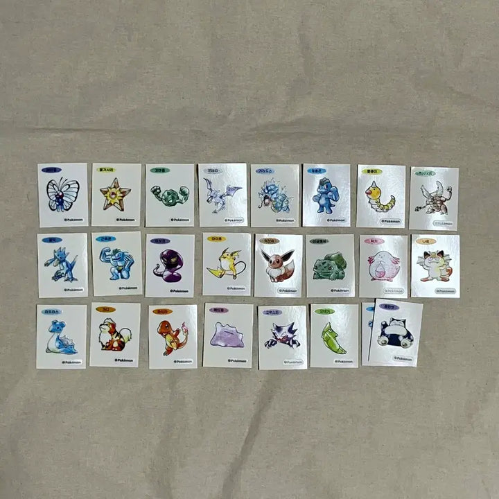 [SOLD OUT] 포켓몬스터 빵 띠부띠부씰 잠만보 이브이 메타몽 라프라스 파이리 세트