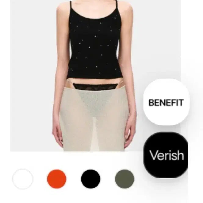 [BUNJANG] Verish Rhinestone Tank Top Red / 베리시 라인스톤 탱크톱 레드