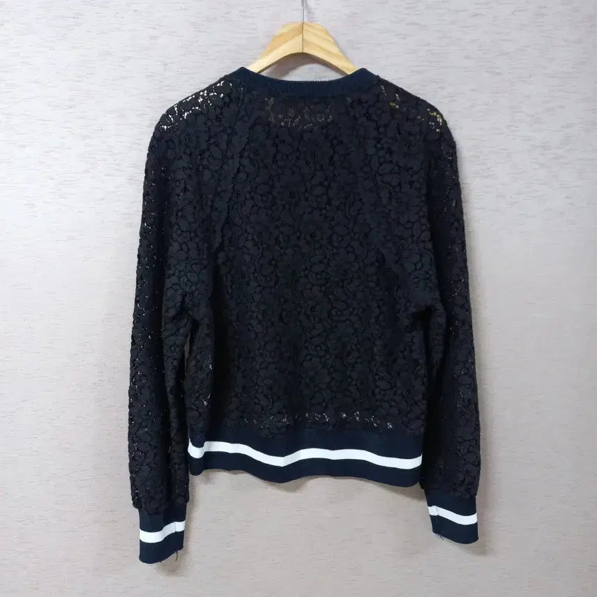 [BUNJANG] Zara Black Lace Knit Color Block T-Shirt Women&