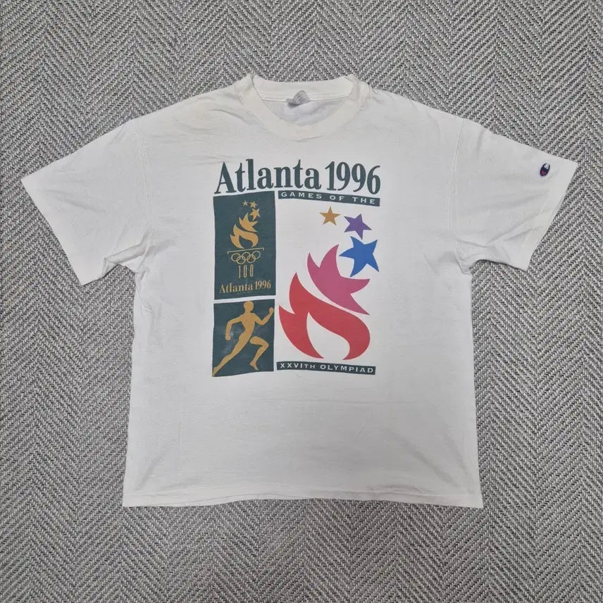 [BUNJANG] 90s Champion Atlanta Olympics Single Stitch T-Shirt (L) / 90s 챔피온 애틀란타 올림픽 싱글스티치 티셔츠 (L)