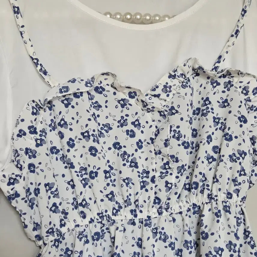 [BUNJANG] Floral Pattern Puff Sleeve Blouse / 55~66)플라워 패턴 퍼프 블라우스