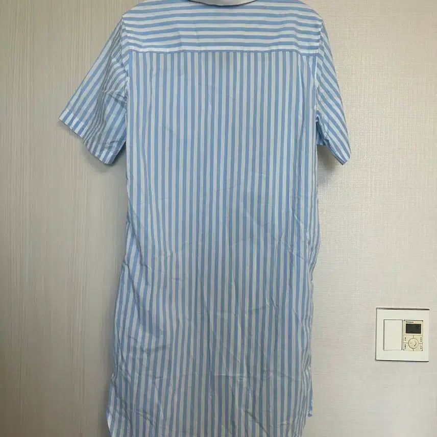[BUNJANG] Lacoste Blue Striped Shirt Dress Size 34 / 라코스테 하늘색 스트라이프 셔츠 34