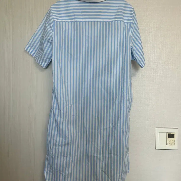 [BUNJANG] Lacoste Blue Striped Shirt Dress Size 34 / 라코스테 하늘색 스트라이프 셔츠 34