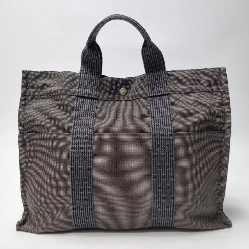 [BUNJANG] Hermes Furuto Canvas Tote Bag MM Grey / 에르메스 후루토 캔버스 토트백 MM 남여공용 그레이(최상급, 자물쇠포함)