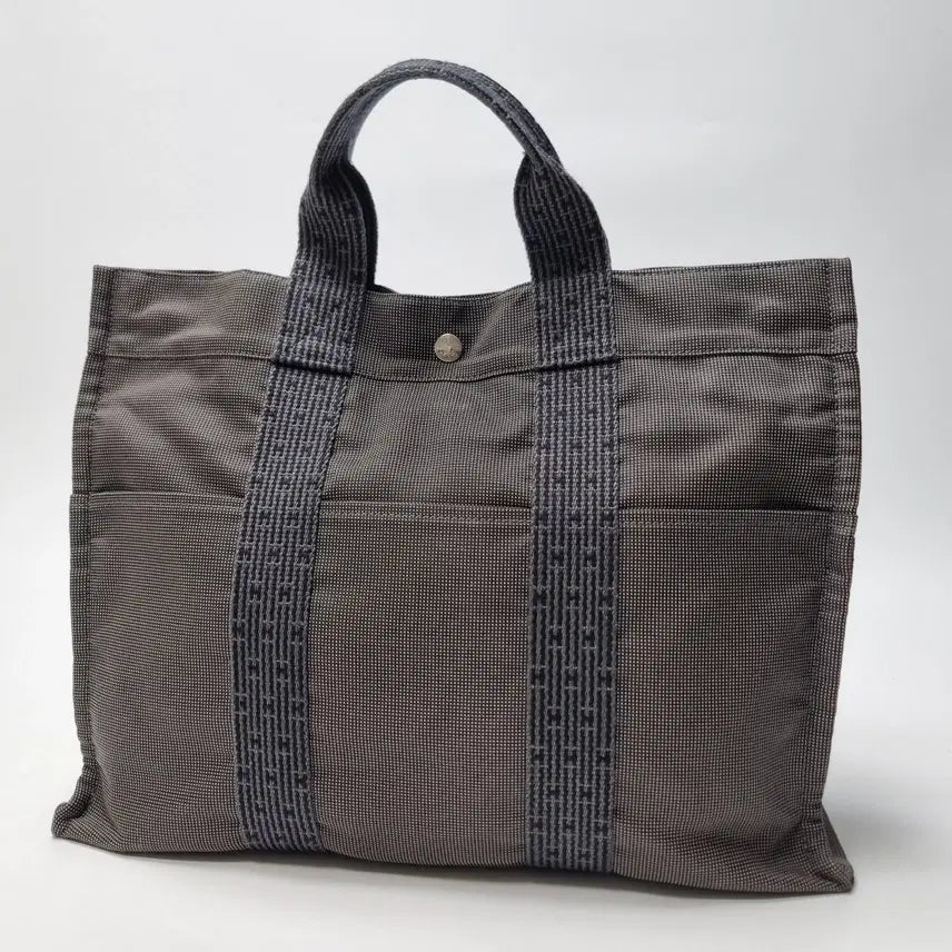 [BUNJANG] Hermes Furuto Canvas Tote Bag MM Grey / 에르메스 후루토 캔버스 토트백 MM 남여공용 그레이(최상급, 자물쇠포함)