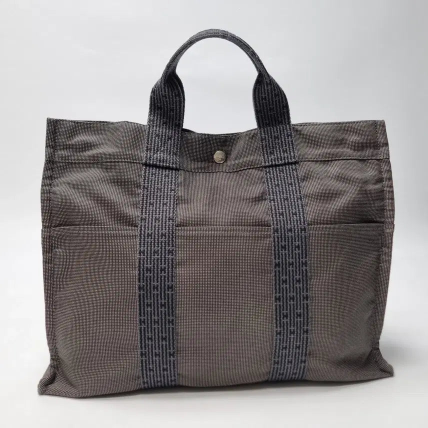 [BUNJANG] Hermes Furuto Canvas Tote Bag MM Grey / 에르메스 후루토 캔버스 토트백 MM 남여공용 그레이(최상급, 자물쇠포함)
