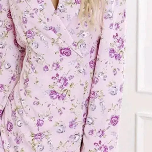 [BUNJANG] Flower Pattern Wrap Style Jacket / 플라워 핑크 랩 스타일 자켓 수입