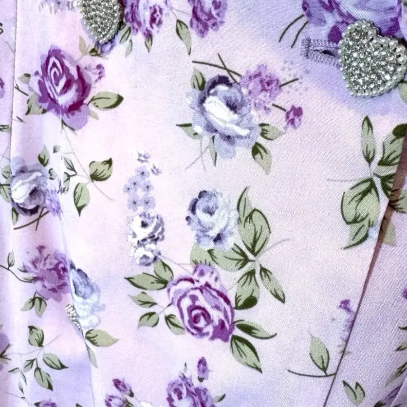 [BUNJANG] Flower Pattern Wrap Style Jacket / 플라워 핑크 랩 스타일 자켓 수입
