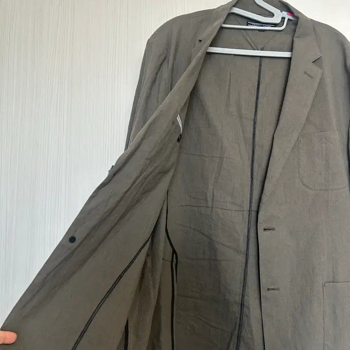 [BUNJANG] Tommy Hilfiger Khaki Linen Jacket 52 / 타미힐피거 카키색 린넨 자켓 52