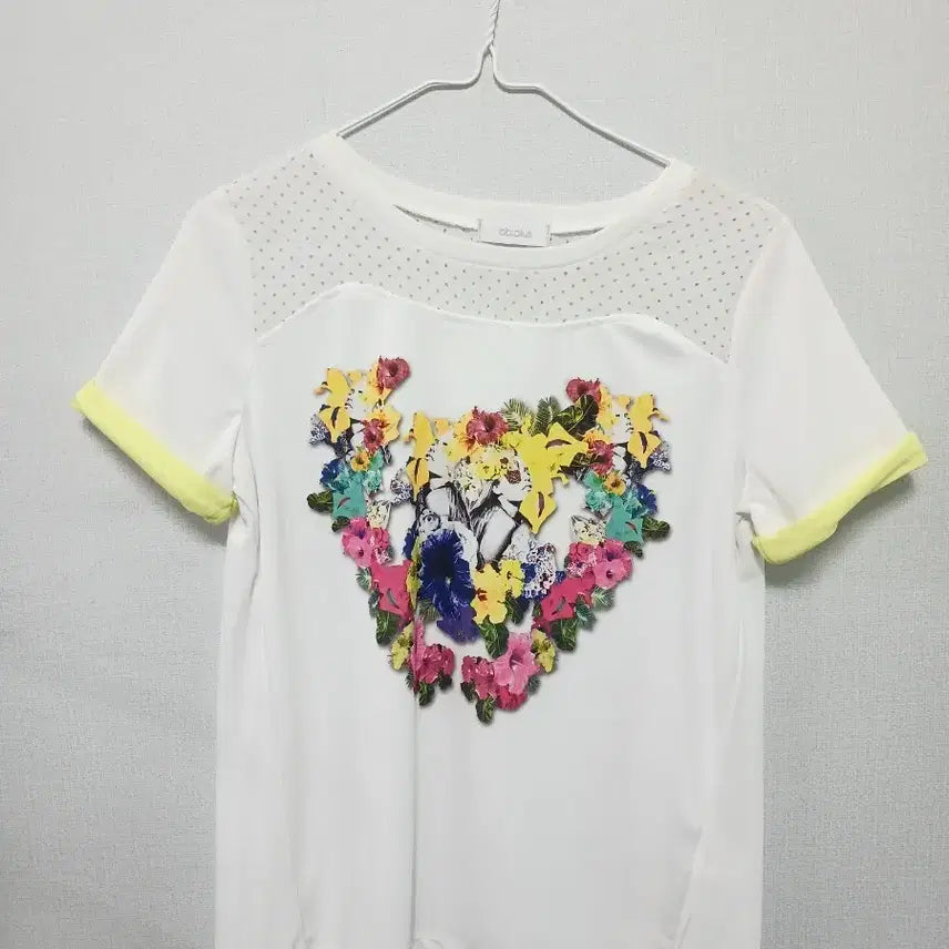 [BUNJANG] ab.plus Flower Printing Short Sleeve T-Shirt / ab.plus 플라워 프린팅 반팔 티셔츠