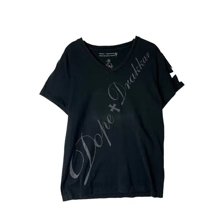[BUNJANG] Dope &amp; Drakkar Japan Lettering V-Neck T-Shirt / [DOPE &amp; DRAKKAR] 재팬 레터링 브이넥 티셔츠