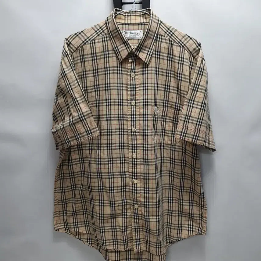 [BUNJANG] Burberry Nova Check Short Sleeve Shirt Beige L / 버버리 반팔 셔츠 노바체크 남방 베이지 L