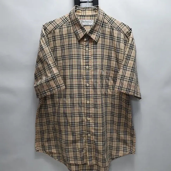 [BUNJANG] Burberry Nova Check Short Sleeve Shirt Beige L / 버버리 반팔 셔츠 노바체크 남방 베이지 L