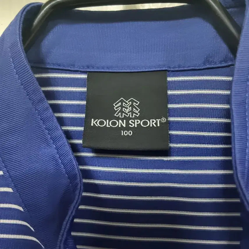 [BUNJANG] Kolon Sport Striped Half-Sleeve Polo Shirt / 코오롱스포츠 반팔 스트라이프 카라티.260506