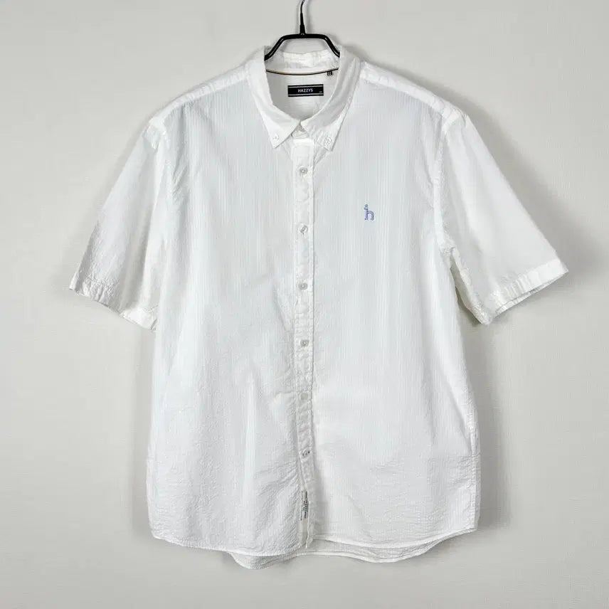[BUNJANG] Hazzys 2023 White Textured Short-Sleeve Shirt XL / 헤지스 2023 반팔 셔츠 남방 남105 XL 라덴 빈티지