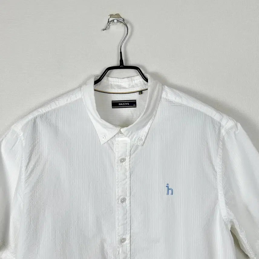 [BUNJANG] Hazzys 2023 White Textured Short-Sleeve Shirt XL / 헤지스 2023 반팔 셔츠 남방 남105 XL 라덴 빈티지