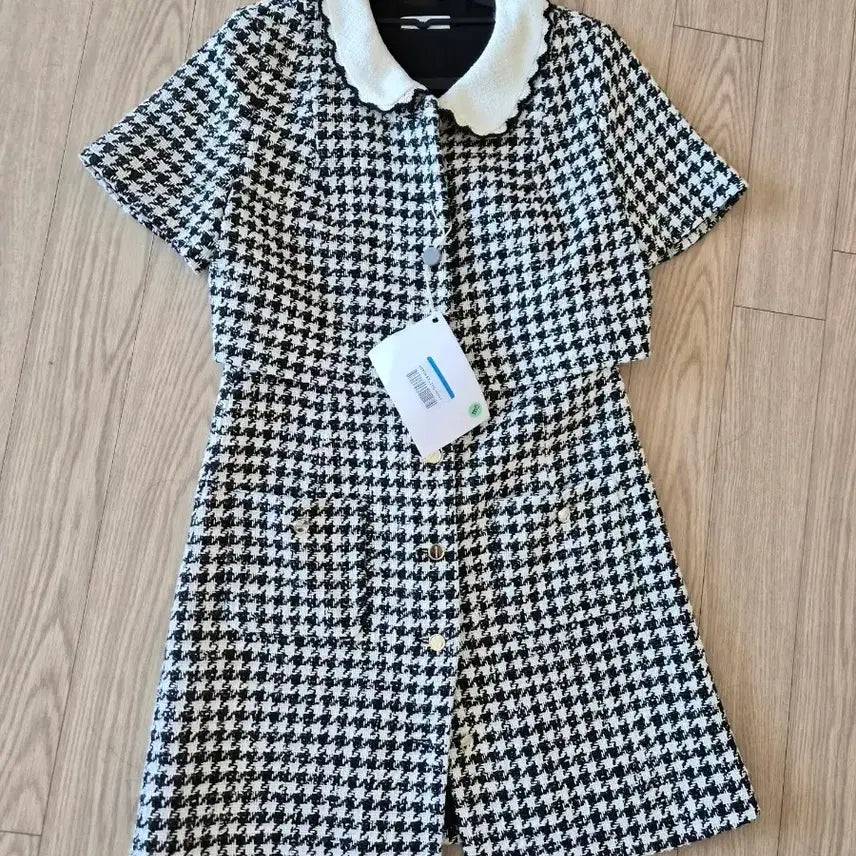 [BUNJANG] Sandro Houndstooth Dress / 산드로 하운드투스 원피스 36 새상품