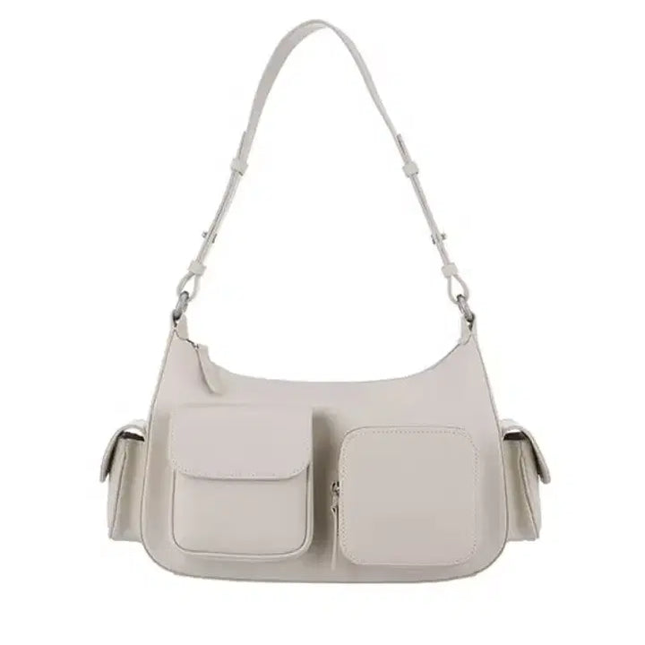 [BUNJANG] Barneys New York Italian Leather Pocket Bag Ivory Shoulder Bag / 바니스뉴욕 이태리 레더 포켓백 아이보리(크림) 숄더백