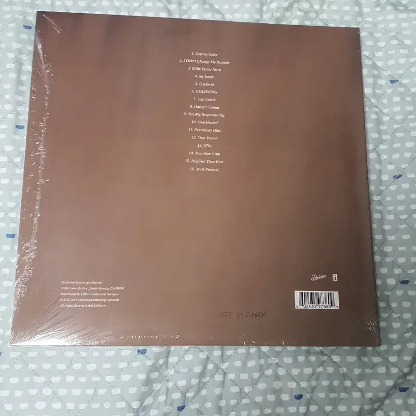 [BUNJANG] Billie Eilish Happier Than Ever 2 LP Limited Edition Brown Vinyl / 빌리 아일리시 Happier Than Ever 2 LP 브라운컬러한정반
