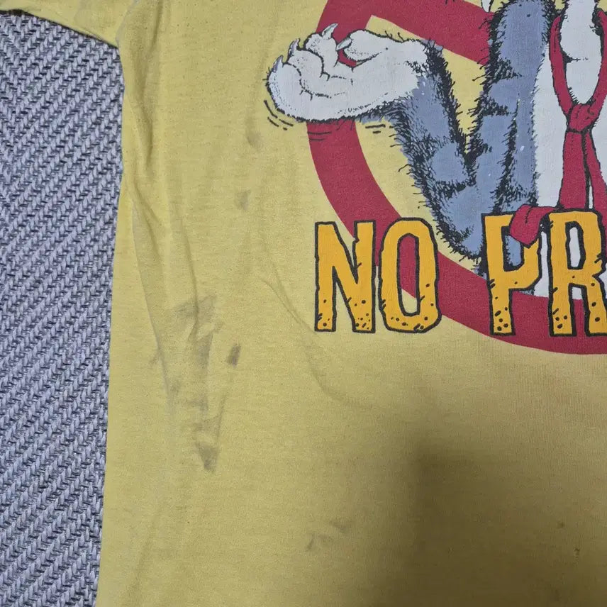 [BUNJANG] 80s NO PROBLEM Cartoon Printing Single Stitch T-Shirt XL / 80s "NO PROBLEM" 카툰 프린팅 싱글스티치 티셔츠 (XL)
