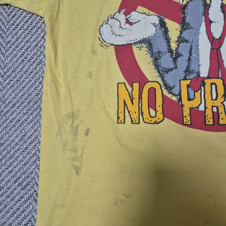 [BUNJANG] 80s NO PROBLEM Cartoon Printing Single Stitch T-Shirt XL / 80s "NO PROBLEM" 카툰 프린팅 싱글스티치 티셔츠 (XL)