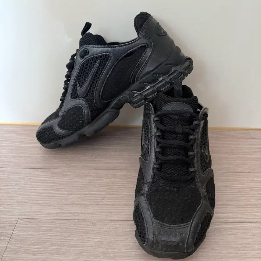 [BUNJANG] Nike Stussy Zoom Spiridon Caged 2 Black Sneakers / 나이키 스투시 줌 스피리돈 블랙(265사이즈)깨끗