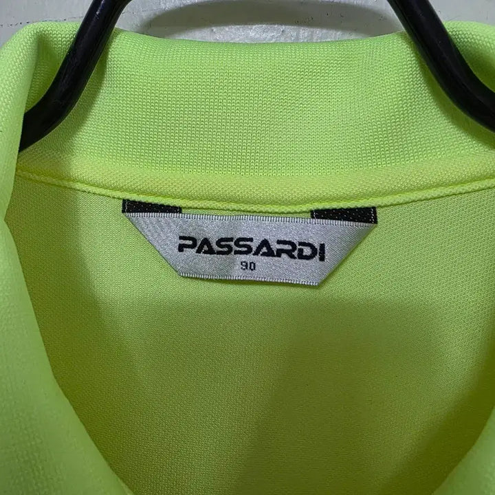 [BUNJANG] Passardi Fluorescent Yellow Short Sleeve Polo Shirt / 파사르디 형광 노랑 반팔 폴로티.260505