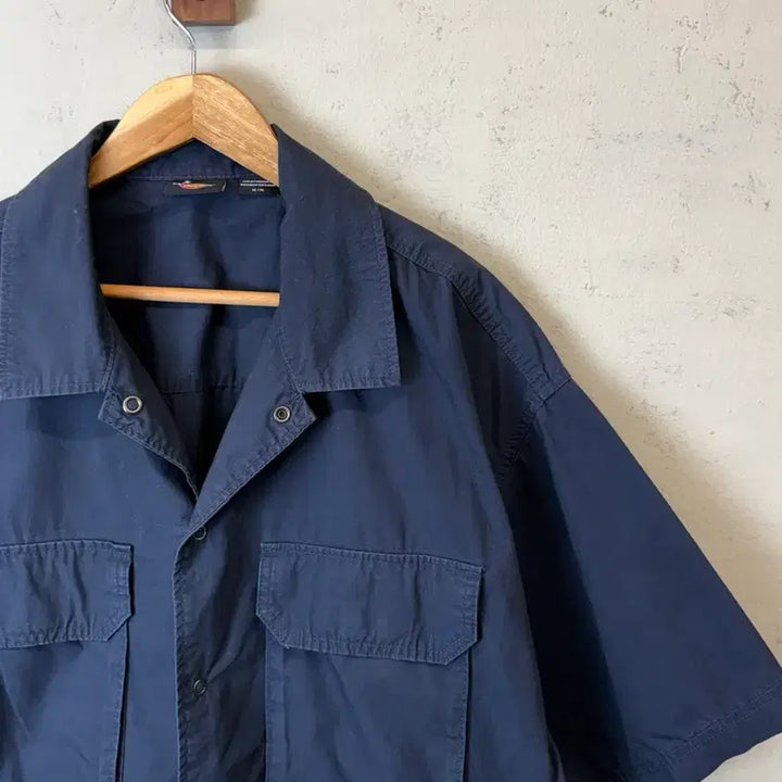 [BUNJANG] Dickies Workwear Two-Pocket Button Navy Short-Sleeve Shirt / [XL] 디키즈 워크웨어 투포켓 버튼 네이비 반팔셔츠