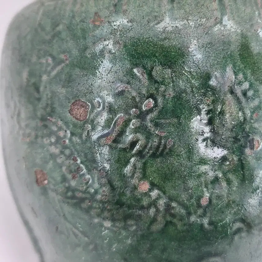 [BUNJANG] Vintage Green Ceramic Vase / 빈티지 녹색 도자기 화병