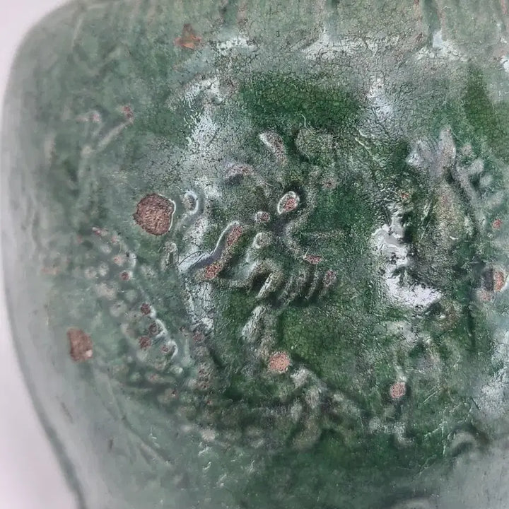 [BUNJANG] Vintage Green Ceramic Vase / 빈티지 녹색 도자기 화병