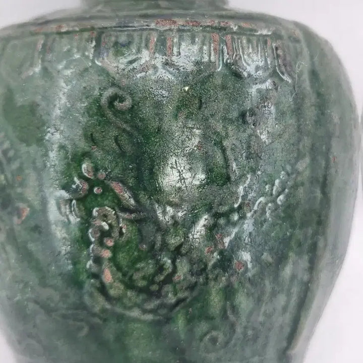 [BUNJANG] Vintage Green Ceramic Vase / 빈티지 녹색 도자기 화병