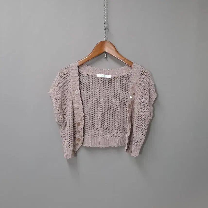 [BUNJANG] JS Open Knit Cardigan / JS 연퍼플  오픈 니트 가디건