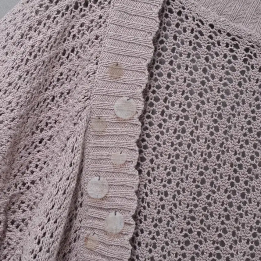 [BUNJANG] JS Open Knit Cardigan / JS 연퍼플  오픈 니트 가디건