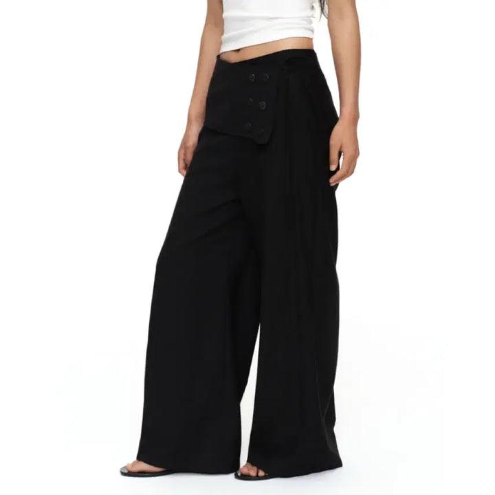 [BUNJANG] OINIMI Button-Down Straight Leg Pants with Detachable Skirt / OINIMI 팬츠 바지 버튼다운 스트레이트 레그 팬츠 탈착식 스커트 포함