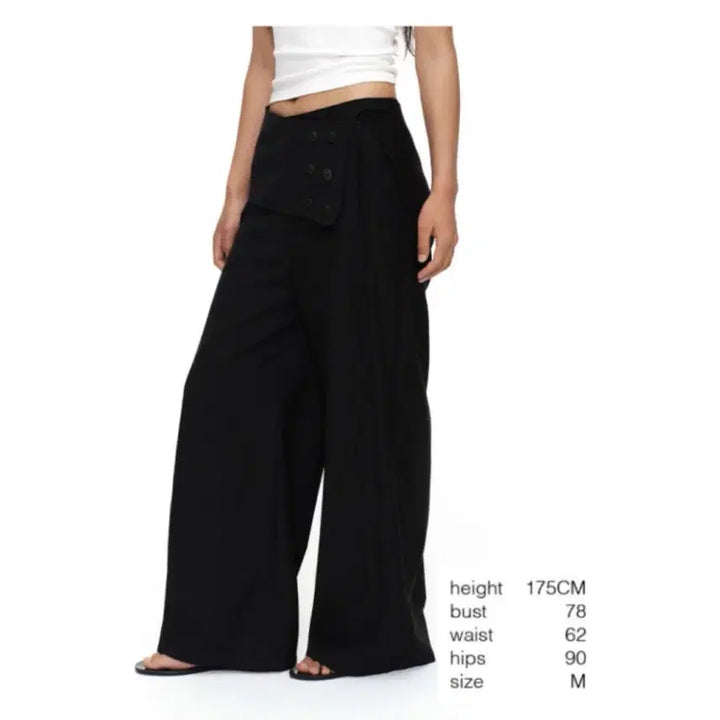 [BUNJANG] OINIMI Button-Down Straight Leg Pants with Detachable Skirt / OINIMI 팬츠 바지 버튼다운 스트레이트 레그 팬츠 탈착식 스커트 포함