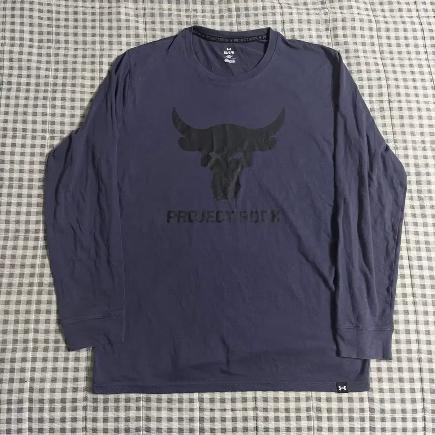 [BUNJANG] Under Armour Project Rock Long Sleeve T-Shirt Navy L / (L) 언더아머 프로젝트락 긴팔 티셔츠 네이비