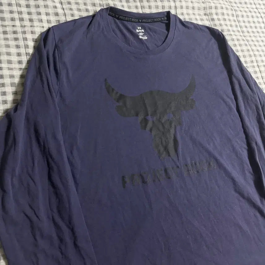 [BUNJANG] Under Armour Project Rock Long Sleeve T-Shirt Navy L / (L) 언더아머 프로젝트락 긴팔 티셔츠 네이비
