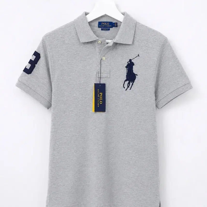 [BUNJANG] Ralph Lauren Polo Custom Fit T-Shirt - Grey / 랄프로렌 폴로 카라티(새제품)