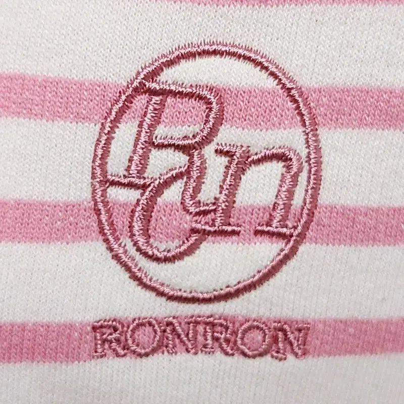[BUNJANG] RONRON Stripe Collar Short Sleeve T-Shirt / RONRON 론론 스트라이프 카라 반팔티