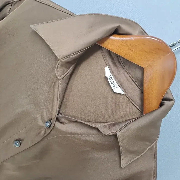 [BUNJANG] Brown Satin Shirt Blouse / 브라운 새틴 셔츠 블라우스
