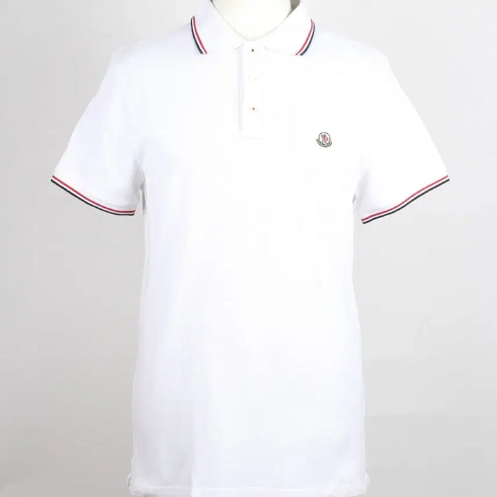 [BUNJANG] Moncler Striped Logo Polo T-Shirt / 몽클레어 삼선 와펜 PK 카라 반팔티 M