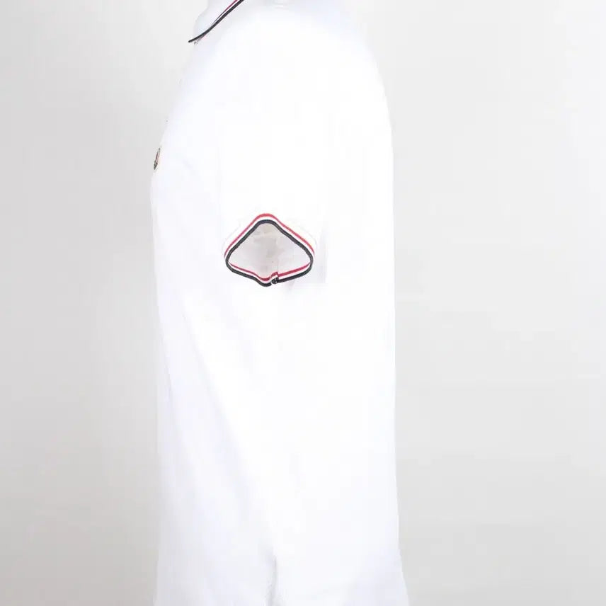 [BUNJANG] Moncler Striped Logo Polo T-Shirt / 몽클레어 삼선 와펜 PK 카라 반팔티 M