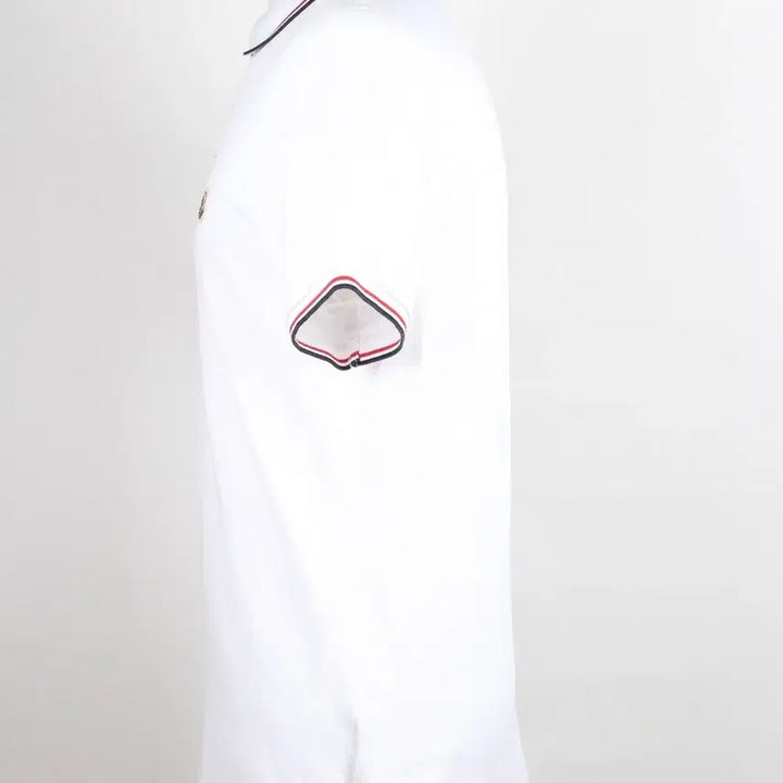 [BUNJANG] Moncler Striped Logo Polo T-Shirt / 몽클레어 삼선 와펜 PK 카라 반팔티 M