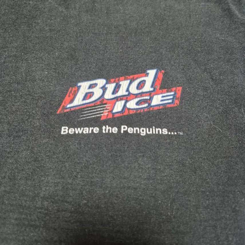 [BUNJANG] Budweiser Ice Beer Penguin Graphic T-Shirt Size L / 90s "Bud ICE" 머천다이즈 싱글스티치 티셔츠 (L)