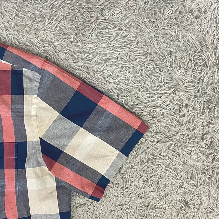 [BUNJANG] Daks Checkered Short-Sleeve Shirt (Size 100) / 닥스 반팔 체크 셔츠 100