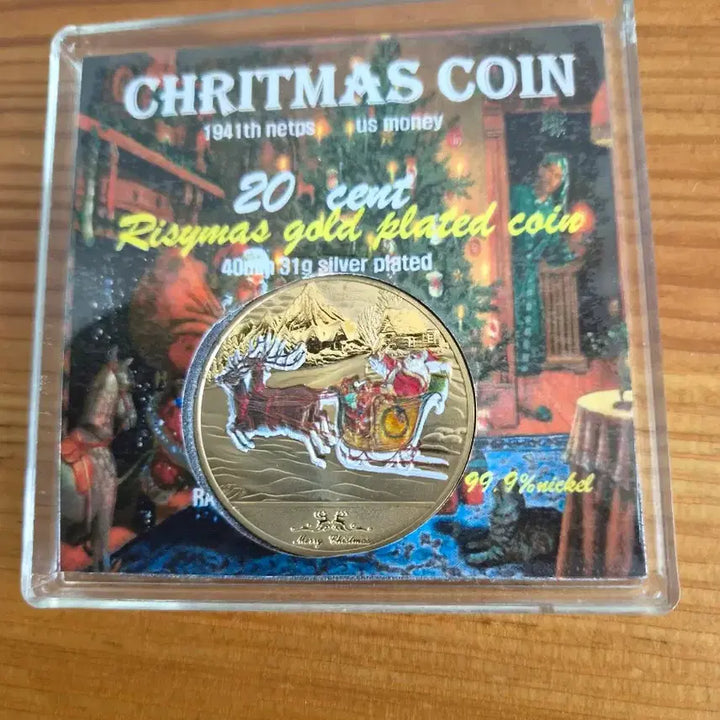 [BUNJANG] Christmas Commemorative Coin Gold/Silver Plate / 크리스마스 기념 주화 골드/실버 플레이트